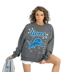 Gameday Couture Women's Ready to Rumble Premium Fleece Pullover Sweatshirt - Detroit Lions Pullover