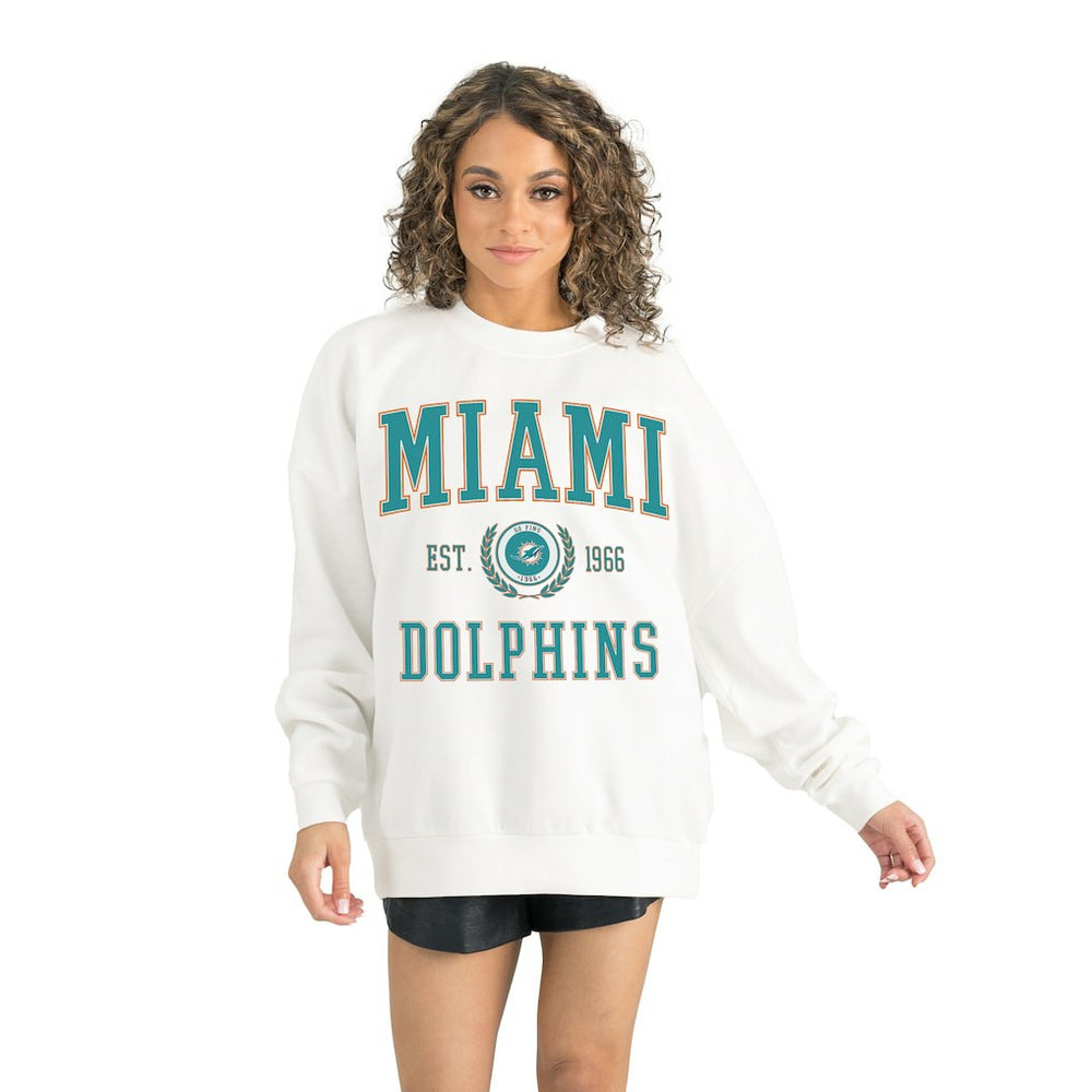 Gameday Couture Women's Timeless Triumph Premium Fleece Pullover Sweatshirt - Miami Dolphins Pullover