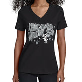 Black Chicago White Sox Starter Women's Fireworks V-Neck T-Shirt