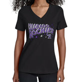 Black Colorado Rockies Starter Women's Fireworks V-Neck T-Shirt