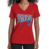Red Philadelphia Phillies Starter Women's Fireworks V-Neck T-Shirt