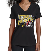 Black Pittsburgh Pirates Starter Women's Fireworks V-Neck T-Shirt