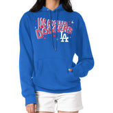 Royal Los Angeles Dodgers Starter Women's Fireworks Fleece Tri-Blend Pullover Hoodie