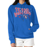 Royal Texas Rangers Starter Women's Fireworks Fleece Tri-Blend Pullover Hoodie