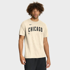 Natural Chicago Cubs Nike Wordmark Tri-Blend T-Shirt