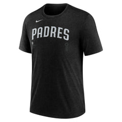 Heather Black San Diego Padres Nike Wordmark Tri-Blend T-Shirt