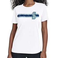 White Seattle Mariners Starter Women's Team Stripe T-Shirt