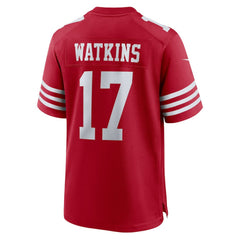Jordan Watkins Team Game Jersey - San Francisco 49ers Jerseys