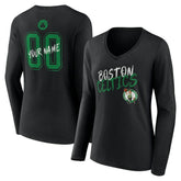 Boston Celtics Women's Hustle Custom Long Sleeve V-Neck T-Shirt