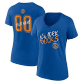 New York Knicks Women's Hustle Custom V-Neck T-Shirt