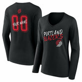 Portland Trail Blazers Women's Hustle Custom Long Sleeve V-Neck T-Shirt