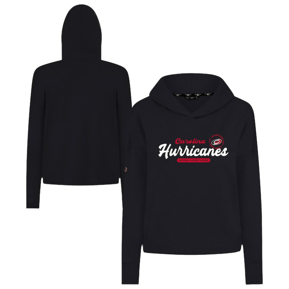 NHL Carolina Hurricanes Levelwear Women's Sweet Monument Tri-Blend Cropped Pullover Hoodie