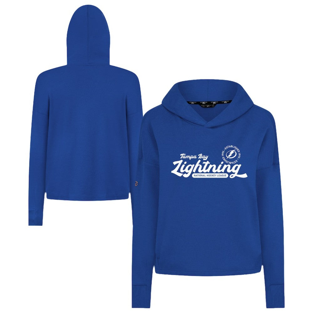 NHL Tampa Bay Lightning Levelwear Women's Sweet Monument Tri-Blend Cropped Pullover Hoodie