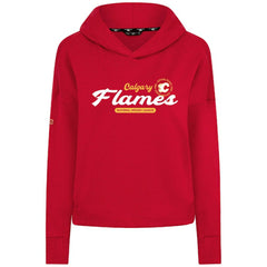 NHL Calgary Flames Levelwear Women's Sweet Monument Tri-Blend Cropped Pullover Hoodie