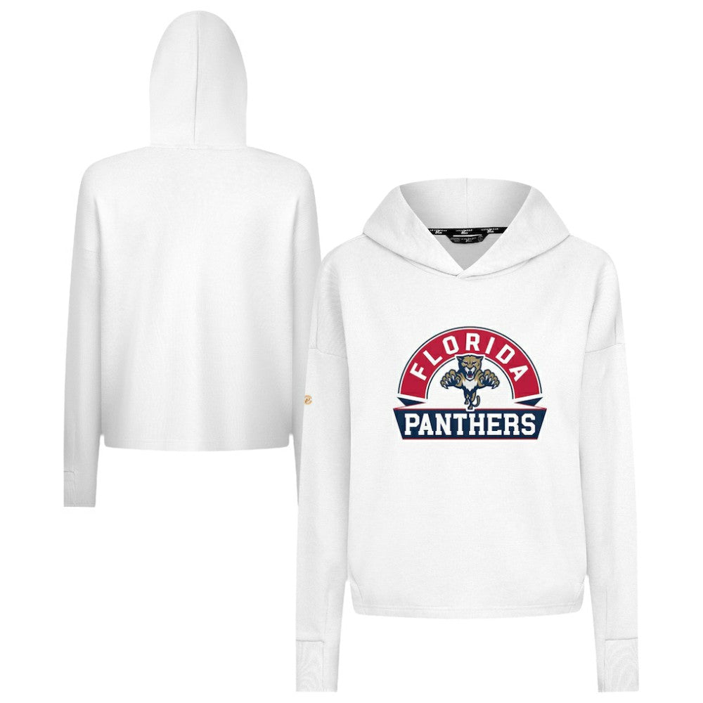 NHL Florida Panthers Levelwear Women's Sweet Banner Arch Tri-Blend Cropped Pullover Hoodie