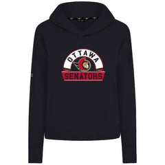 NHL Ottawa Senators Levelwear Women's Sweet Banner Arch Tri-Blend Cropped Pullover Hoodie
