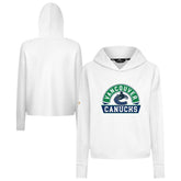 NHL Vancouver Canucks Levelwear Women's Sweet Banner Arch Tri-Blend Cropped Pullover Hoodie
