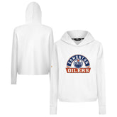 NHL Edmonton Oilers Levelwear Women's Sweet Banner Arch Tri-Blend Cropped Pullover Hoodie