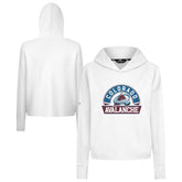 NHL Colorado Avalanche Levelwear Women's Sweet Banner Arch Tri-Blend Cropped Pullover Hoodie