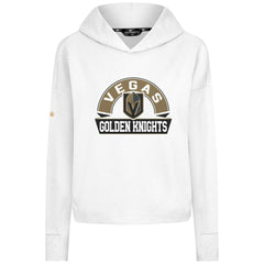 NHL Vegas Golden Knights Levelwear Women's Sweet Banner Arch Tri-Blend Cropped Pullover Hoodie
