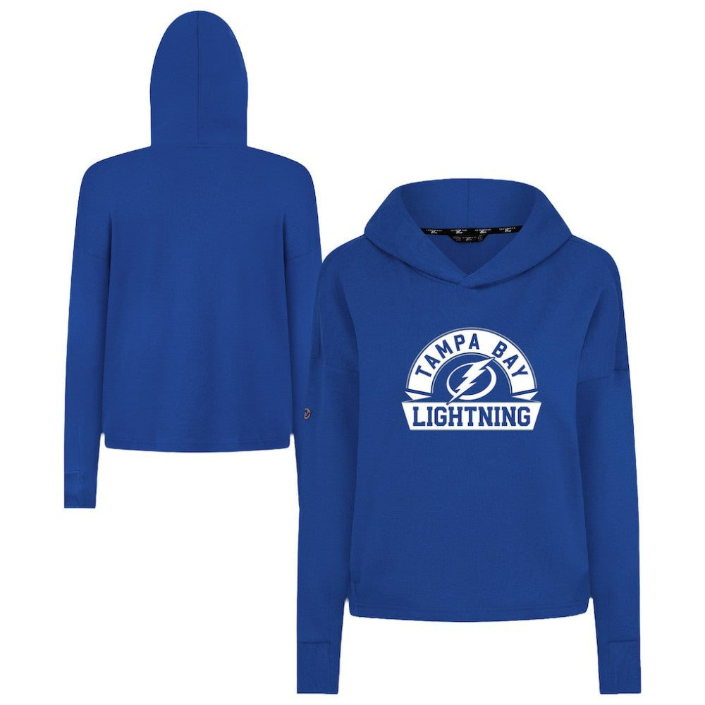 NHL Tampa Bay Lightning Levelwear Women's Sweet Banner Arch Tri-Blend Cropped Pullover Hoodie