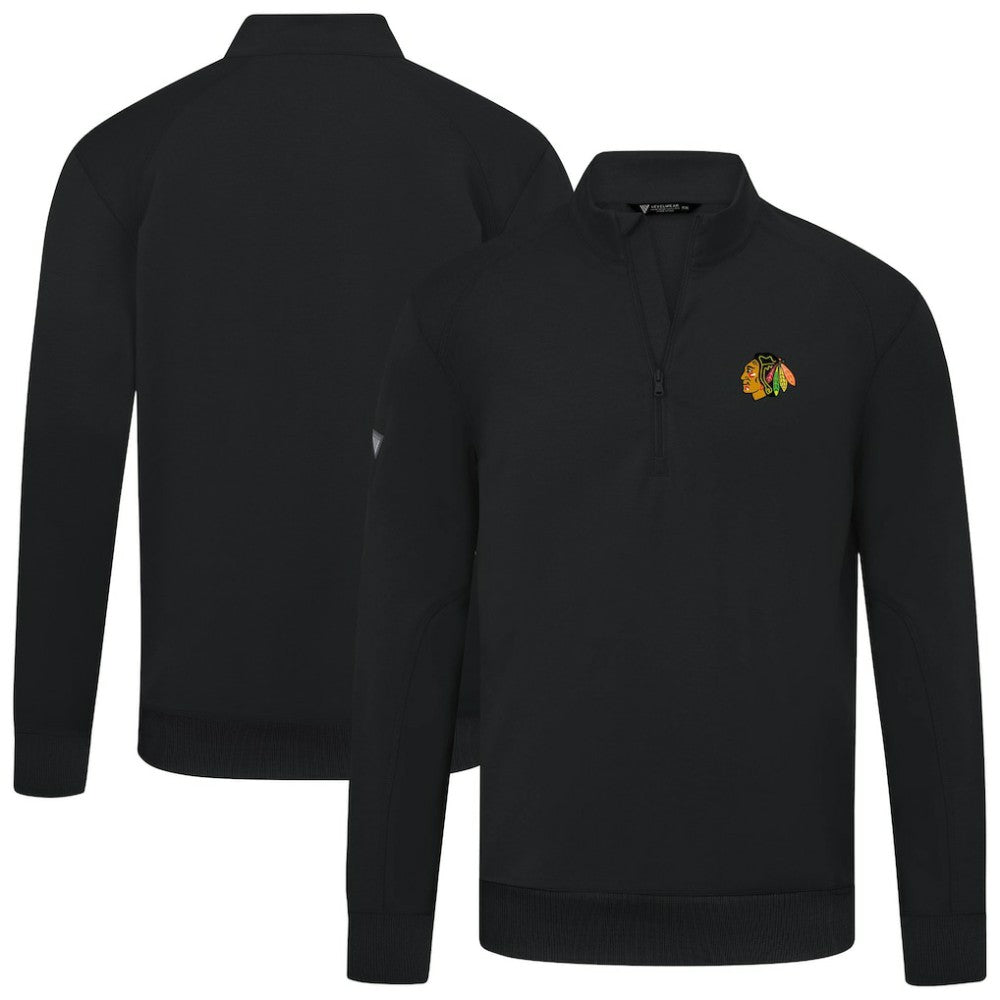 NHL Chicago Blackhawks Levelwear Upright Tri-Blend Quarter-Zip Pullover
