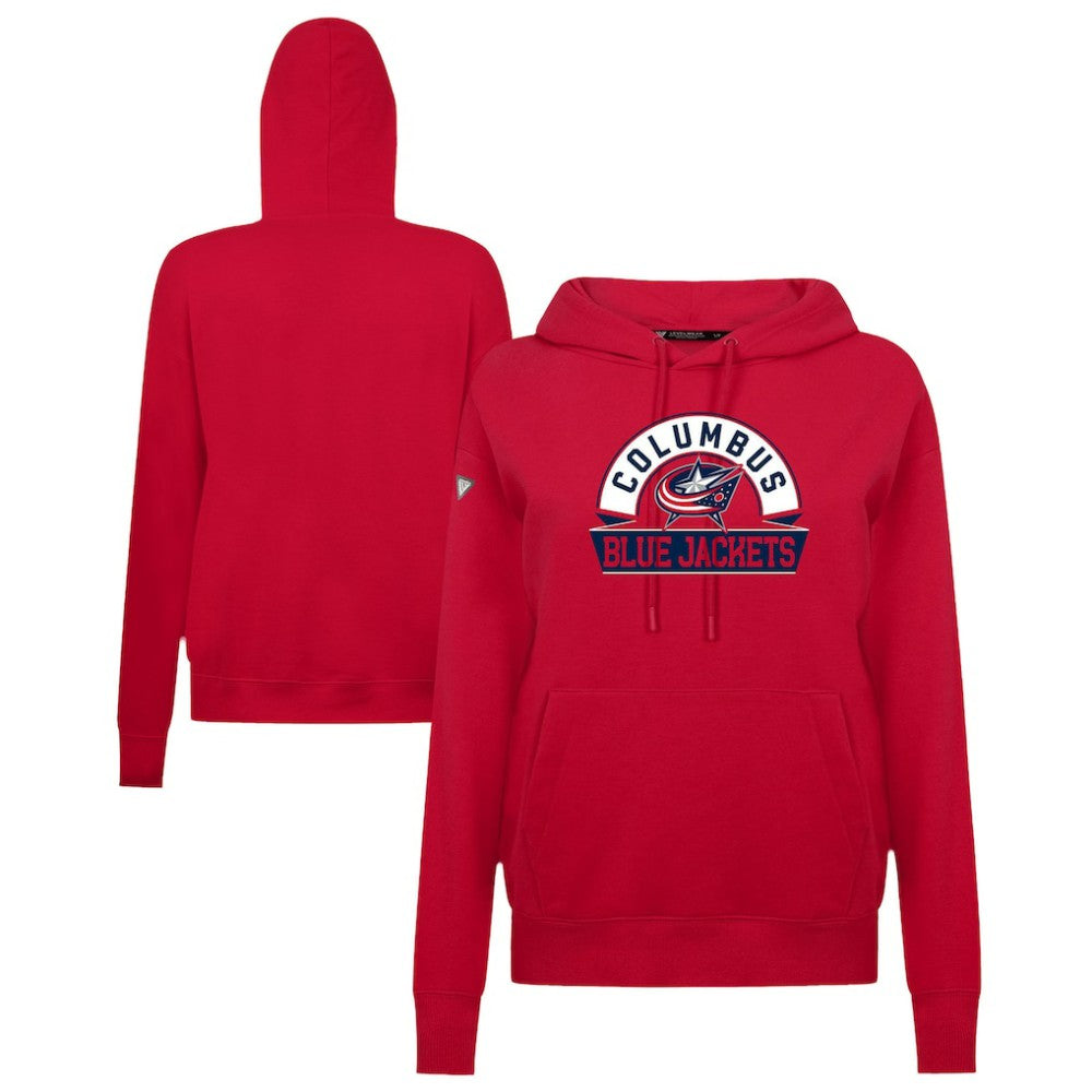 NHL Columbus Blue Jackets Levelwear Women's Adorn Banner Arch Pullover Hoodie
