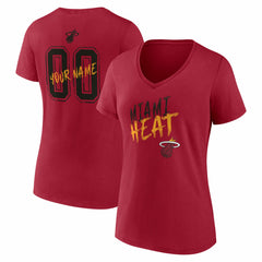 Miami Heat Women's Hustle Custom V-Neck T-Shirt