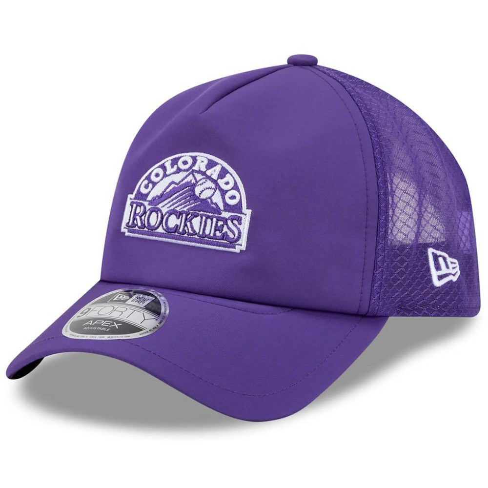 Purple Colorado Rockies New Era 2026 Batting Practice Alternate Apex 9FORTY Adjustable Hat