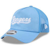 Light Blue Texas Rangers New Era 2026 Batting Practice Alternate Apex 9FORTY Adjustable Hat