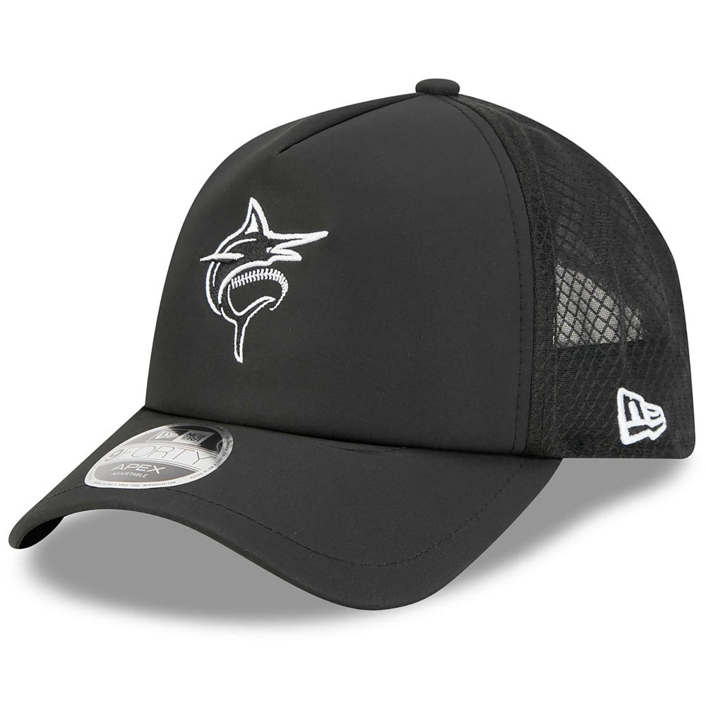 Black Miami Marlins New Era 2026 Batting Practice Alternate Apex 9FORTY Adjustable Hat