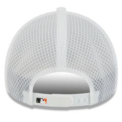 White Baltimore Orioles New Era 2026 Batting Practice Apex 9FORTY Adjustable Trucker Hat