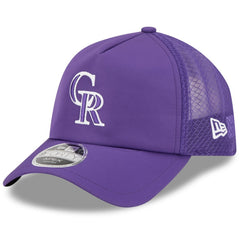 Purple Colorado Rockies New Era 2026 Batting Practice Apex 9FORTY Adjustable Trucker Hat