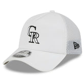 White Colorado Rockies New Era 2026 Batting Practice Apex 9FORTY Adjustable Trucker Hat