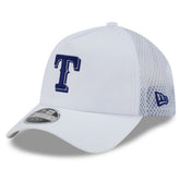 White Texas Rangers New Era 2026 Batting Practice Apex 9FORTY Adjustable Trucker Hat