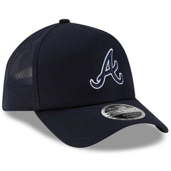 Navy Atlanta Braves New Era 2026 Batting Practice Apex 9FORTY Adjustable Trucker Hat
