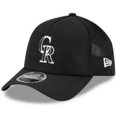 Black Colorado Rockies New Era 2026 Batting Practice Apex 9FORTY Adjustable Trucker Hat