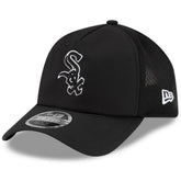 Black Chicago White Sox New Era 2026 Batting Practice Apex 9FORTY Adjustable Trucker Hat