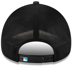 Black Miami Marlins New Era 2026 Batting Practice Apex 9FORTY Adjustable Trucker Hat