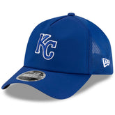 Royal Kansas City Royals New Era 2026 Batting Practice Apex 9FORTY Adjustable Trucker Hat