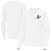 White Athletics Antigua Women's Varsity Tri-Blend V-Neck Long Sleeve T-Shirt