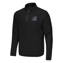 Black Miami Marlins Antigua Step Up Quarter-Zip Pullover