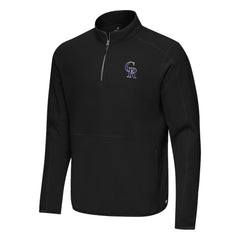 Black Colorado Rockies Antigua Step Up Quarter-Zip Pullover