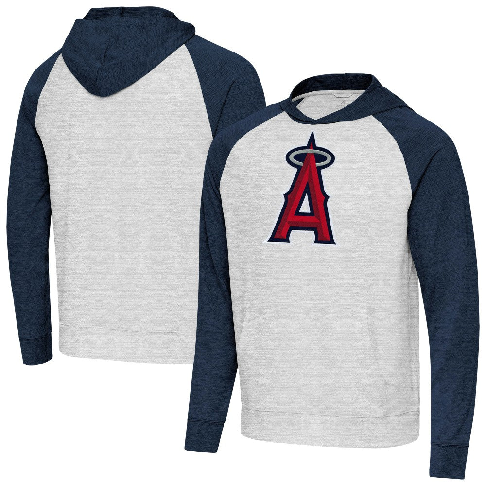 Heather Navy/Gray Los Angeles Angels Antigua Urgent Pullover Hoodie