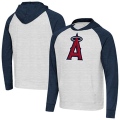Heather Navy/Gray Los Angeles Angels Antigua Urgent Pullover Hoodie