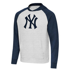 Heather Navy/Gray New York Yankees Antigua Urgent Pullover Hoodie