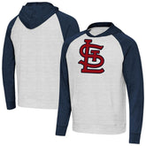 Heather Navy/Gray St. Louis Cardinals Antigua Urgent Pullover Hoodie