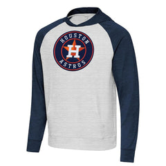 Heather Navy/Gray Houston Astros Antigua Urgent Pullover Hoodie