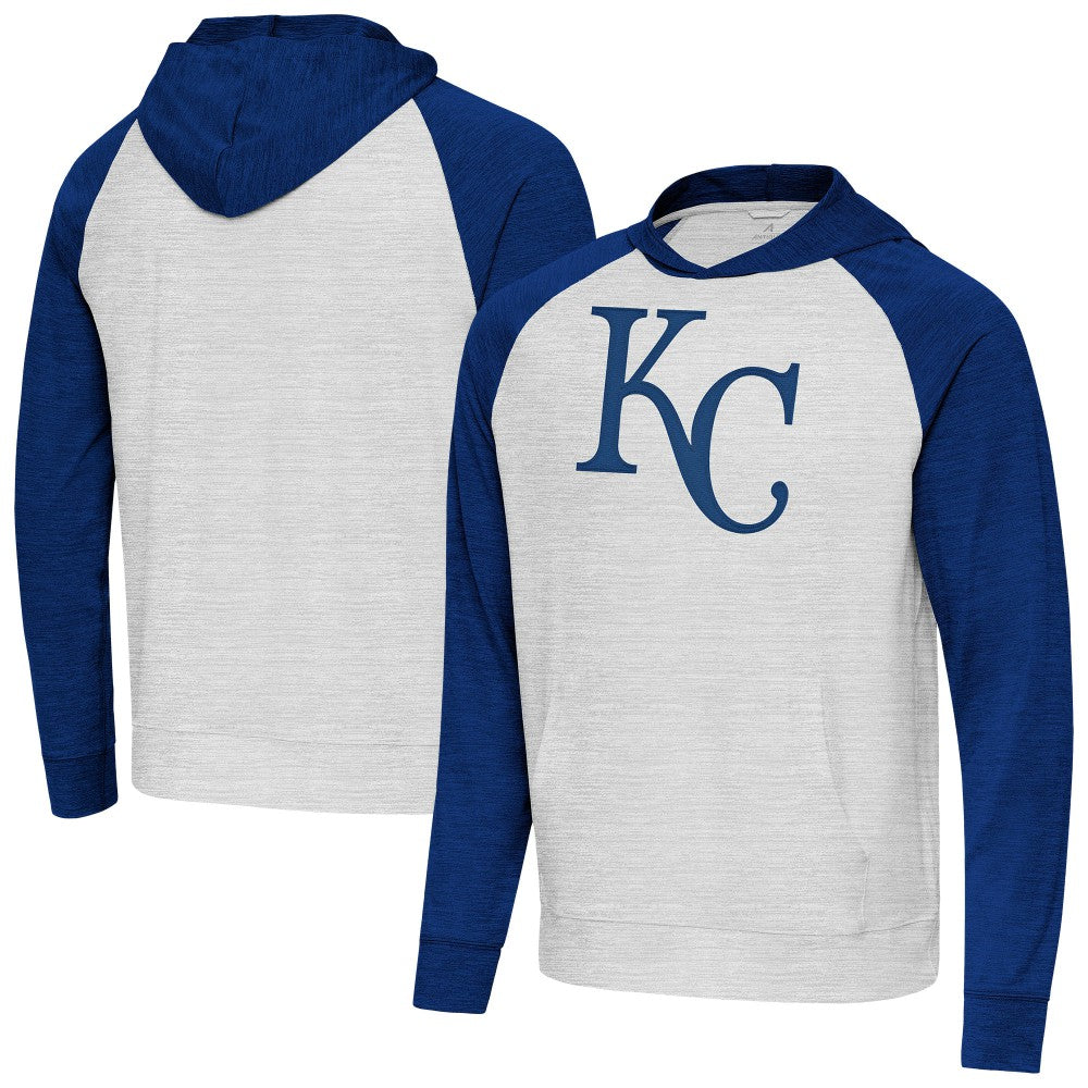 Royal/Gray Kansas City Royals Antigua Urgent Pullover Hoodie