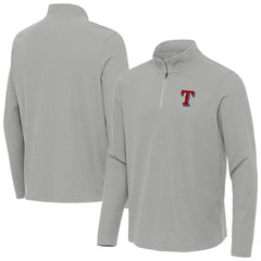 Heather Gray Texas Rangers Antigua Sync Tri-Blend Quarter-Zip Pullover